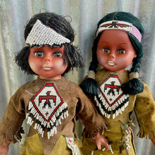 Load image into Gallery viewer, Set of Two Vintage Dolls Native American Boy Girl - OOAK - Phoenix Menswear