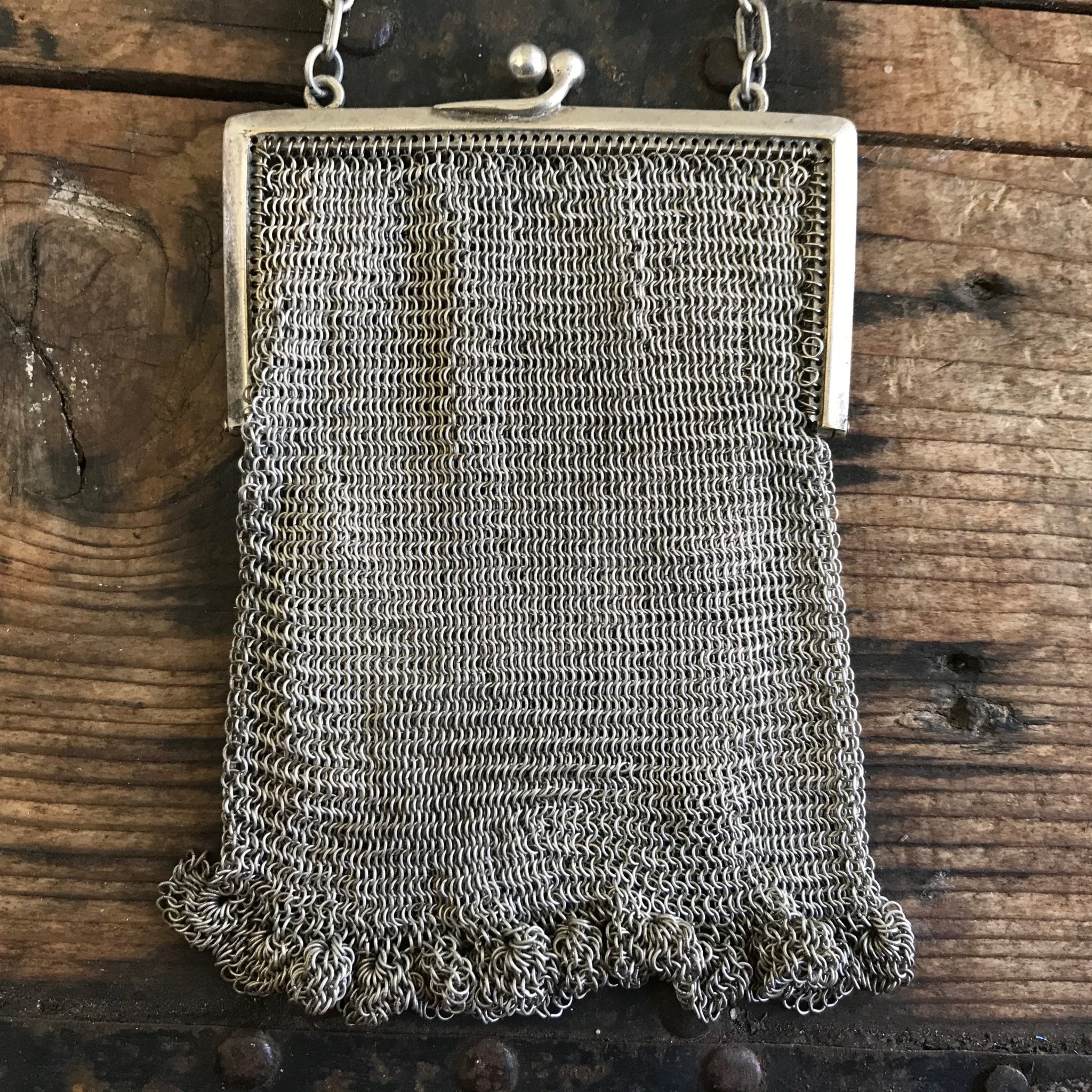 Antique German Silver Purse ChainMail Purse Victorian Mesh Bag Pink Ca –  Power Of One Designs