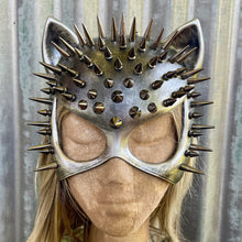 Load image into Gallery viewer, Silver Spiked Cat Mask Silver Costume Steampunk - Phoenix Menswear