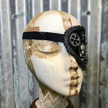 Load image into Gallery viewer, Silver Steampunk Pirate Eye Patch with Gear Detail - Phoenix Menswear