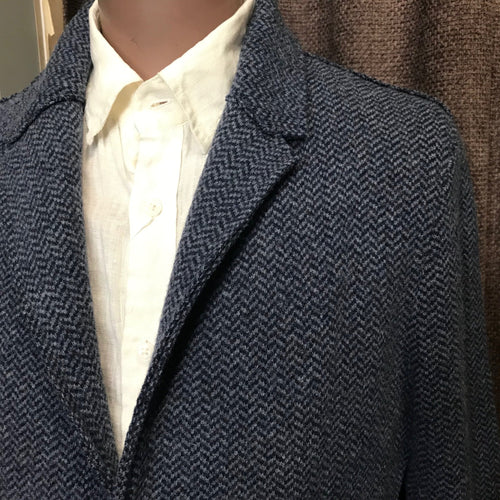Sisley Blue Knit Blazer Wool Blend Sz XL - New - OOAK - Phoenix Menswear