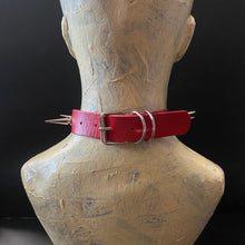 Load image into Gallery viewer, Spiked Dog Collar Choker Necklace - Red - Phoenix Menswear