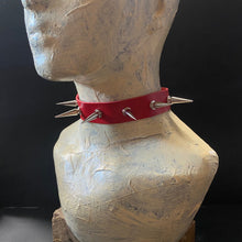 Load image into Gallery viewer, Spiked Dog Collar Choker Necklace - Red - Phoenix Menswear