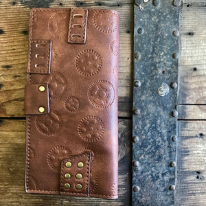 Steampunk Brown Faux Leather Wallet - Phoenix Menswear