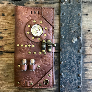 Steampunk Brown Faux Leather Wallet - Phoenix Menswear