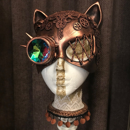 Steampunk Cat Mask Copper - Phoenix Menswear