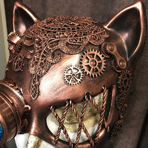 Steampunk Cat Mask Copper - Phoenix Menswear