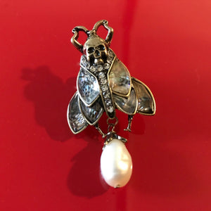 Steampunk Fly & Skull Pin Brooch - Phoenix Menswear