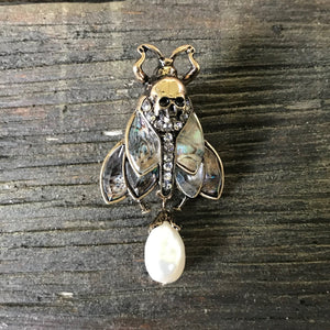 Steampunk Fly & Skull Pin Brooch - Phoenix Menswear