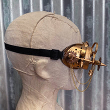 Load image into Gallery viewer, Steampunk Goggles - Gold with Cogs and Chains - Phoenix Menswear