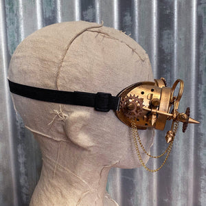 Steampunk Goggles - Gold with Cogs and Chains - Phoenix Menswear