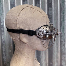 Load image into Gallery viewer, Steampunk Goggles - Silver with Cogs and Chains - Phoenix Menswear