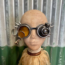 Load image into Gallery viewer, Steampunk Lightup Goggles - Blackened Silver with Yellow Lens and Magnifiers - Phoenix Menswear