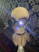 Load image into Gallery viewer, Steampunk Lightup Goggles - Copper with Green Lens and Magnifiers - Phoenix Menswear