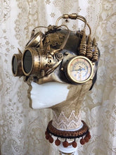 Load image into Gallery viewer, Steampunk Mask Brass Goggles Flashing Lights - Phoenix Menswear