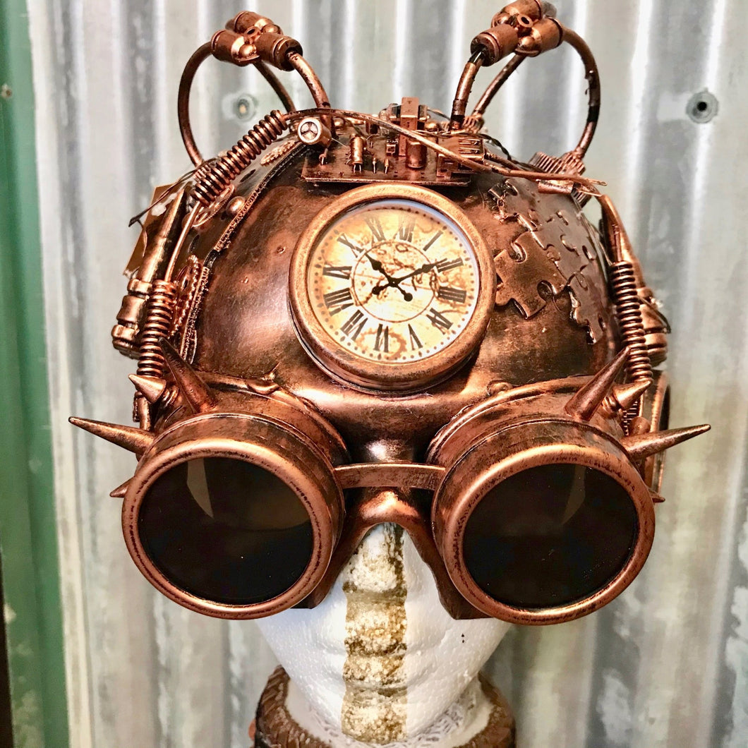 Steampunk Mask Copper Goggles Flashing Lights - Phoenix Menswear