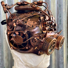 Load image into Gallery viewer, Steampunk Mask with Goggles and Lights Copper - One Size - Phoenix Menswear