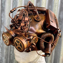 Load image into Gallery viewer, Steampunk Mask with Goggles and Lights Copper - One Size - Phoenix Menswear