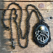 Load image into Gallery viewer, Steampunk Necklace Octopus Black Pendant on Black Chain - Phoenix Menswear