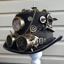 Load image into Gallery viewer, Steampunk Top Hat Gold Compass Goggles - Phoenix Menswear