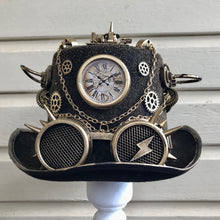 Load image into Gallery viewer, Steampunk Top Hat Gold Compass Goggles - Phoenix Menswear