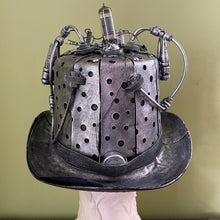 Load image into Gallery viewer, Steampunk Top Hat Silver w/ Lights and Goggles - Phoenix Menswear