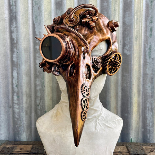 Steampunk Venetian Bird Mask Copper - One Size - Phoenix Menswear
