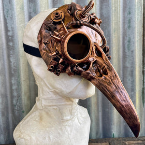 Steampunk Venetian Bird Mask Copper - One Size - Phoenix Menswear