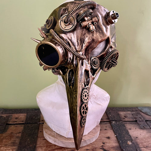 Steampunk Venetian Bird Mask Gold - One Size - Phoenix Menswear