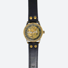 Load image into Gallery viewer, Steampunk Watch Antique Gold with Black Strap - Phoenix Menswear