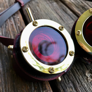 Studded Brass Steampunk Goggles - Phoenix Menswear