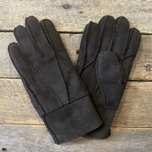 Suedette Gloves in Brown with Faux Fur Lining - One Size - Phoenix Menswear