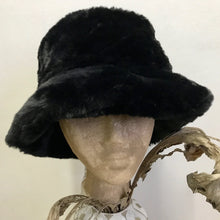 Load image into Gallery viewer, Supersoft Furry Bucket Hat Black Winter Warm One Size - New - Phoenix Menswear