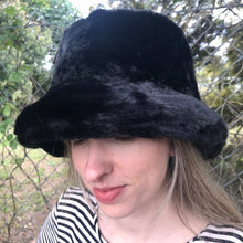 Load image into Gallery viewer, Supersoft Furry Bucket Hat Black Winter Warm One Size - New - Phoenix Menswear