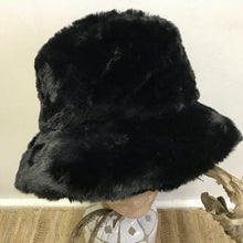 Load image into Gallery viewer, Supersoft Furry Bucket Hat Black Winter Warm One Size - New - Phoenix Menswear