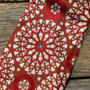 1970s Vintage Necktie - Embassy- Red and White Geometric Print - OOAK - Phoenix Menswear