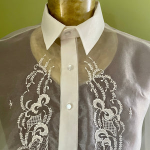 Traditional Filipino Barong Tagalog L/S Shirt Sz XXL - OOAK - Phoenix Menswear