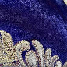 Load image into Gallery viewer, Velvet Embellished Blazer Royal Blue Embroidered Silver Jacket - New - Phoenix Menswear