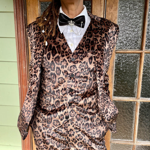 Velvet Leopard Print 3 Piece Suit - New - Phoenix Menswear