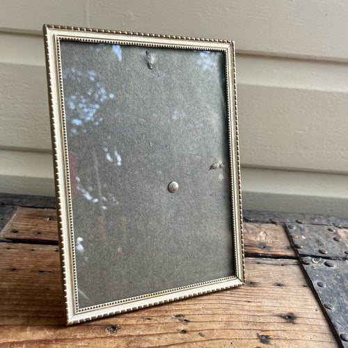 Vintage 1960's Small Ornate Rectangular Metal Picture Frame Original Curved Glass Table Top - OOAK - Phoenix Menswear