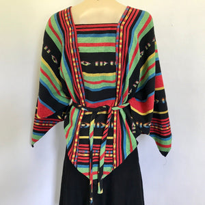 Vintage 1970's Women's Poncho Top Multicolour Mexican Waisted One Size - OOAK - Phoenix Menswear