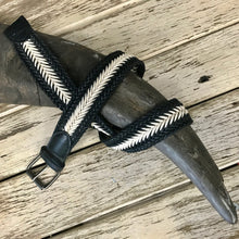 Load image into Gallery viewer, Vintage 1980&#39;s Black &amp; White Woven Belt Handcrafted Plaited Sz XS - OOAK - Phoenix Menswear