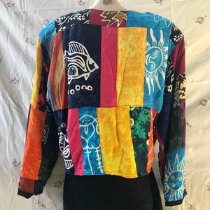 Vintage 1980's Women's Colourful Patchwork Jacket Sz M - OOAK - Phoenix Menswear