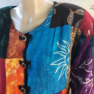Vintage 1980's Women's Colourful Patchwork Jacket Sz M - OOAK - Phoenix Menswear