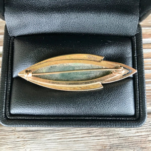Vintage 9 Carat Gold Jade Pin 1950's - Boxed - OOAK - Phoenix Menswear