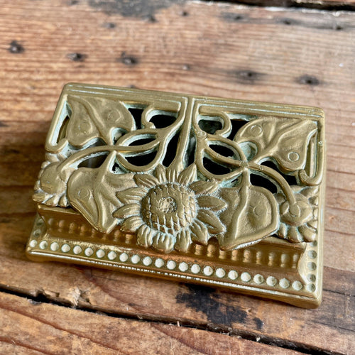 Vintage Art Nouveau Stamp Holder Brass - OOAK - Phoenix Menswear