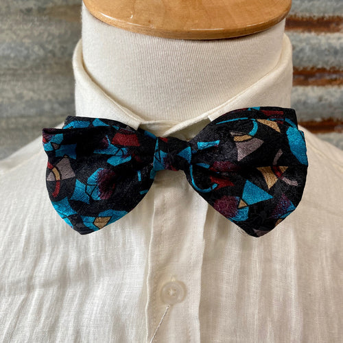 1980's Vintage Bow Tie -  Abstract Geometric Design - OOAK