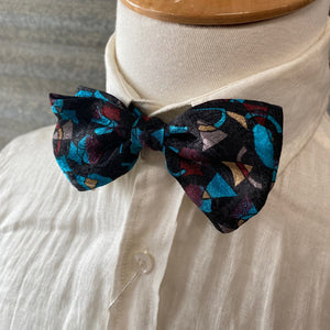 1980's Vintage Bow Tie -  Abstract Geometric Design - OOAK