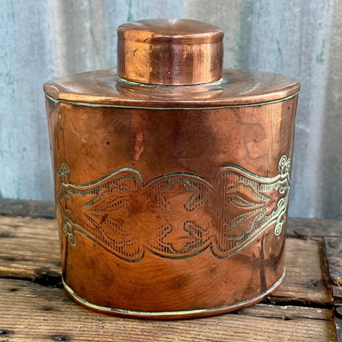 Vintage Copper Tin Oval - OOAK - Phoenix Menswear