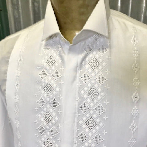 Vintage Deadstock 1970's Cotton L/S Dress Shirt Embroidery Englais Sz M - OOAK - Phoenix Menswear